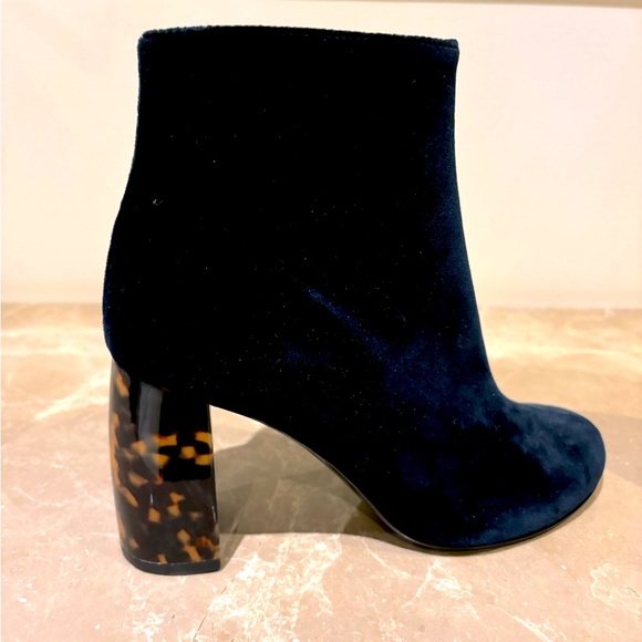 Stella McCartney Shoes - NWOT Stella McCartney Black Velvet Boots with Tortoise Heels